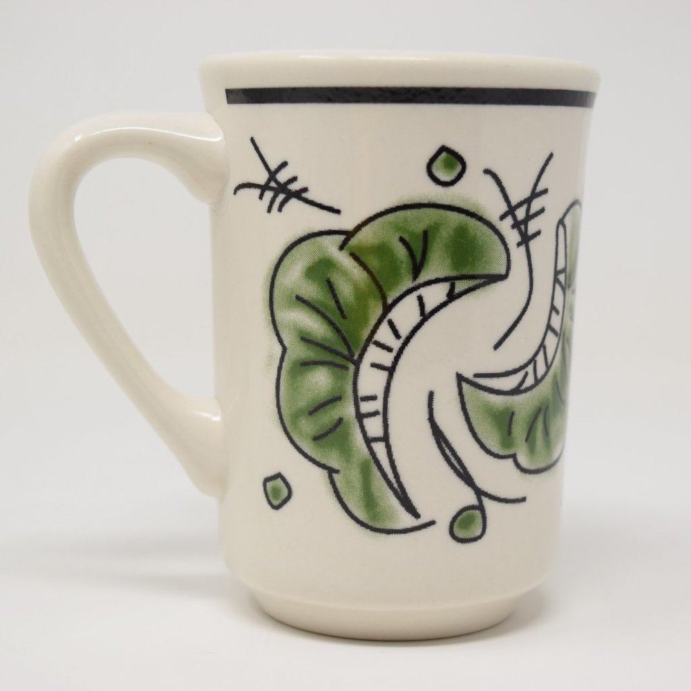 Buffalo China Restaurant Ware Mug Green Pea Pods Diner Coffee Cup Vintage Garden